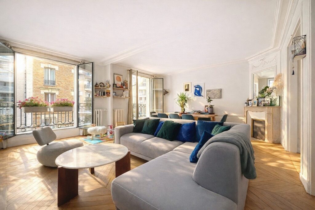 Paris 15 – 4 pièces parquet moulures cheminées sans travaux